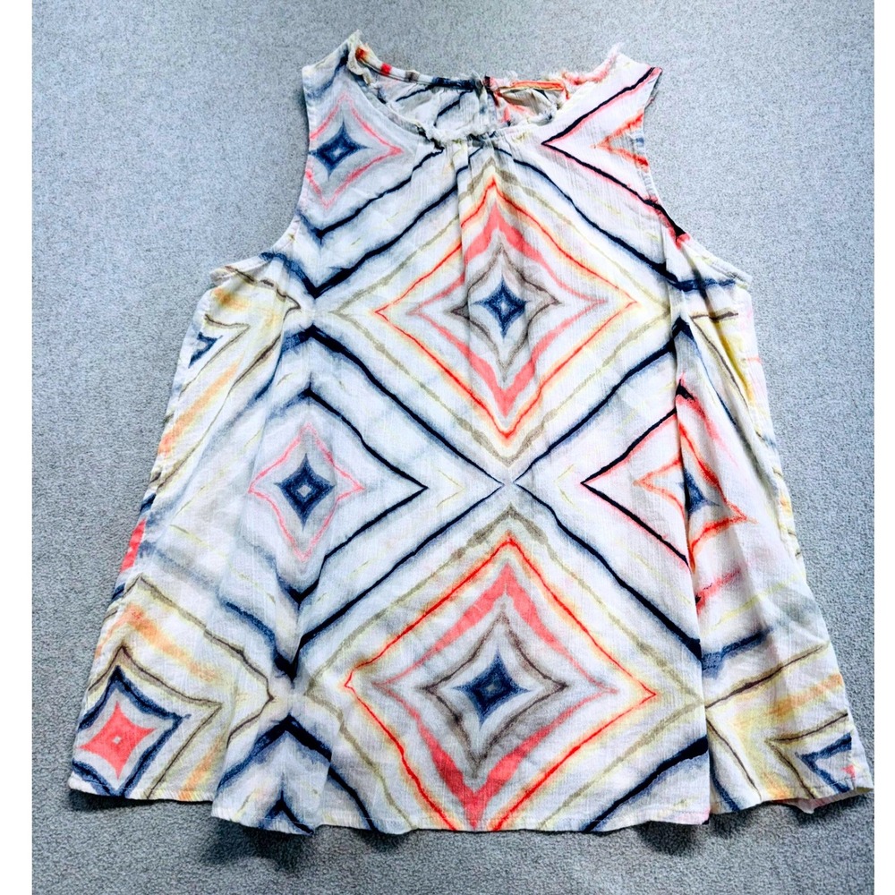 Gap‎ Women M Kaleidoscope Geometric Print Cotton Sleeveless Blouse Top Boho Chic